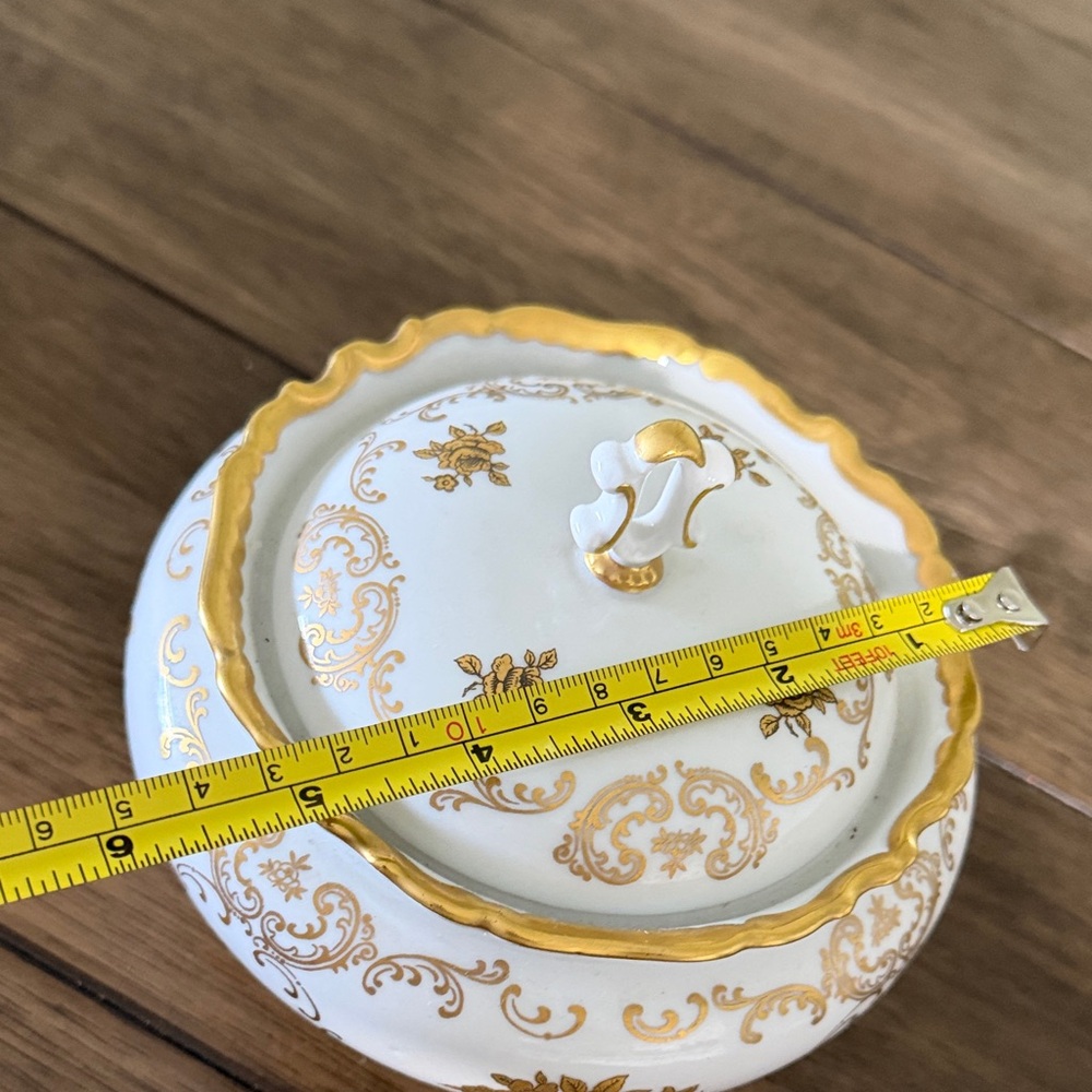 EReichenbach Fine China Covered Candy Dish Gold Floral Germany 5” - Picture 11 of 12